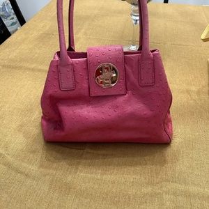 Vintage Pink Ostrich Leather Kate Spade Stevie bag